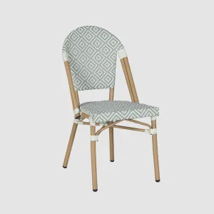 Cannes Outdoor Aluminium Chair Green & White by Florabelle Living, a Outdoor Chairs for sale on Style Sourcebook