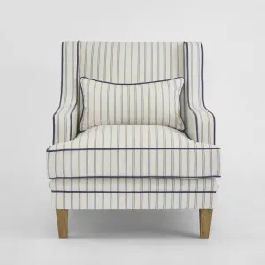 Bondi Hamptons Armchair Blue Pinstripe by OneWorld Collection, a Chairs for sale on Style Sourcebook