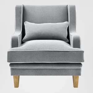 Bondi Hamptons Armchair Grey W/White Piping by OneWorld Collection, a Chairs for sale on Style Sourcebook