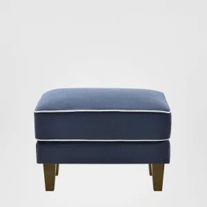 Bondi Hamptons Ottoman Navy W/White Piping by OneWorld Collection, a Ottomans for sale on Style Sourcebook