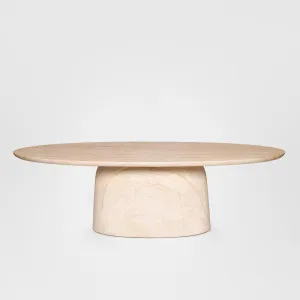 Corsica Oval Dining Table Ivory Travertine Look - Outdoor 240cm by Florabelle Living, a Dining Tables for sale on Style Sourcebook