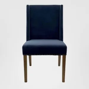 Ithaca Navy Velvet Dining Chair W/Studs by OneWorld Collection, a Dining Chairs for sale on Style Sourcebook