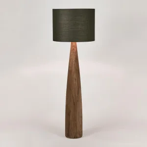 Samson Wood Floor Lamp Saddle Base with Black Shade by MRD Home, a Floor Lamps for sale on Style Sourcebook