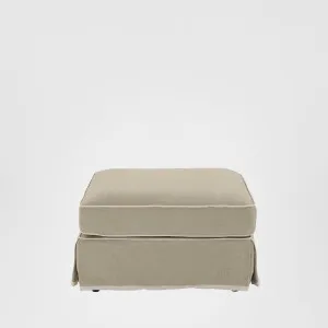 Noosa Hamptons Ottoman Natural W/White Piping by OneWorld Collection, a Ottomans for sale on Style Sourcebook