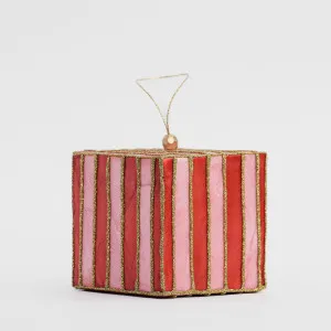 Stripe Capiz Tree Decoration Red & Pink by Vixen & Velvet, a Christmas for sale on Style Sourcebook