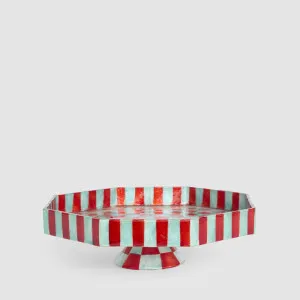 Checker Cake Stand Red & Green Small by Vixen & Velvet, a Christmas for sale on Style Sourcebook