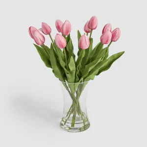 Real Touch Tulip Floral Arrangement in Water Vase Pink by Florabelle Living, a Plants for sale on Style Sourcebook