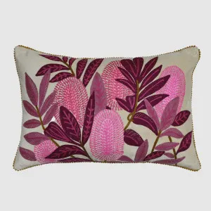 Pink Banksia Cushion 40x60cm Cream by Ruby Star, a Cushions, Decorative Pillows for sale on Style Sourcebook