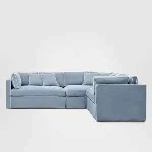Marbella Modular Sofa Beach W/White Piping - Right Facing by OneWorld Collection, a Sofas for sale on Style Sourcebook