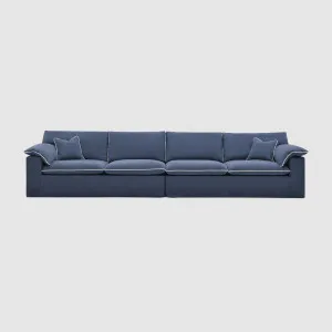 Norfolk 4 Seater Sofa Navy w/White Piping by OneWorld Collection, a Sofas for sale on Style Sourcebook
