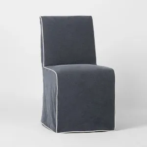 Slip Cover Only - Clifton Dining Chair Navy W/ White Piping by OneWorld Collection, a Dining Chairs for sale on Style Sourcebook