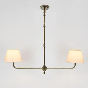 Sheridan Two Arm Pendant Antique Brass by Emac & Lawton, a Pendant Lighting for sale on Style Sourcebook