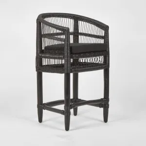 Livingstone Bar Stool Black/Black Cushion - Outdoor Under-Cover by Florabelle Living, a Bar Stools for sale on Style Sourcebook