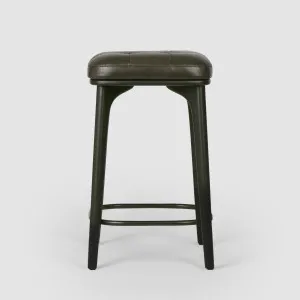 Carlton Leather Counter Stool Black by Florabelle Living, a Bar Stools for sale on Style Sourcebook