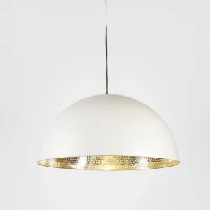 Alfresco Dome Ceiling Pendant White and Silver by Emac & Lawton, a Pendant Lighting for sale on Style Sourcebook
