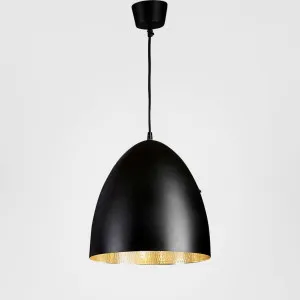 Egg Ceiling Pendant Black and Silver by Emac & Lawton, a Pendant Lighting for sale on Style Sourcebook