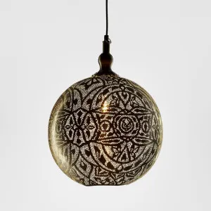 Moroccan Ball Ceiling Pendant Medium Silver by Emac & Lawton, a Pendant Lighting for sale on Style Sourcebook