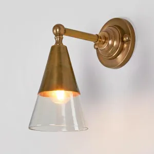 Otto Wall Light With Glass Shade Antique Brass by Emac & Lawton, a Wall Lighting for sale on Style Sourcebook