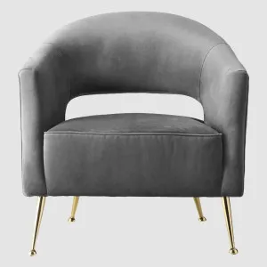 Barletta Armchair Grey Velvet by Gallery Home, a Chairs for sale on Style Sourcebook