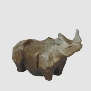 Rocco Rhino Small Brown by Florabelle Living, a Statues & Ornaments for sale on Style Sourcebook