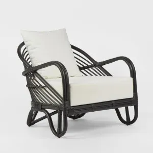 Alexis Armchair Black/White Fabric by OneWorld Collection, a Chairs for sale on Style Sourcebook
