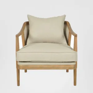 Asteria Oakwood Linen Armchair * by OneWorld Collection, a Chairs for sale on Style Sourcebook