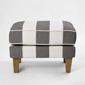 Bondi Hamptons Ottoman Grey/Cream Stripe by OneWorld Collection, a Ottomans for sale on Style Sourcebook