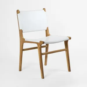 Marvin Dining Chair White Leather at The Back by MRD Home, a Dining Chairs for sale on Style Sourcebook