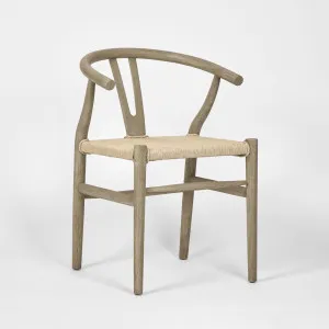 Arc Wishbone Dining Chair Grey/Natural by MRD Home, a Dining Chairs for sale on Style Sourcebook