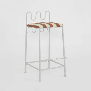 Wira Counter Stool Outdoor Terracotta/White Stripe Cushion by MRD Home, a Bar Stools for sale on Style Sourcebook