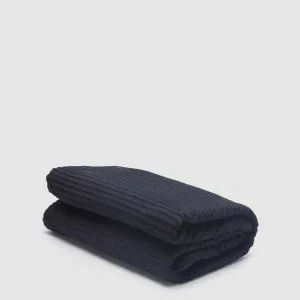 Ribbed Sherpa Throw Quilt Black by PERFECT PIECES, a Throws for sale on Style Sourcebook