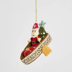 Santa in Boat Felt Hanging Decoration by Vixen & Velvet, a Christmas for sale on Style Sourcebook