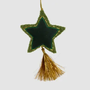 Shasa Tasselled Star Decoration Green by Vixen & Velvet, a Christmas for sale on Style Sourcebook