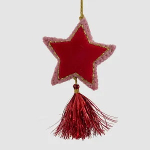 Shasa Tasselled Star Decoration Red by Vixen & Velvet, a Christmas for sale on Style Sourcebook