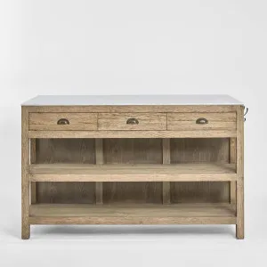 Denver Kitchen Island Natural & White by Florabelle Living, a Console Table for sale on Style Sourcebook