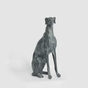 Lino Dog Sculpture Sitting Black 79cm by Florabelle Living, a Statues & Ornaments for sale on Style Sourcebook
