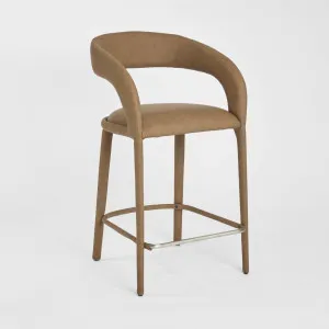 Nolan Counter Stool Tan PU by OneWorld Collection, a Bar Stools for sale on Style Sourcebook
