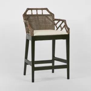 Baker Counter Stool with arms Soil Brown by OneWorld Collection, a Bar Stools for sale on Style Sourcebook