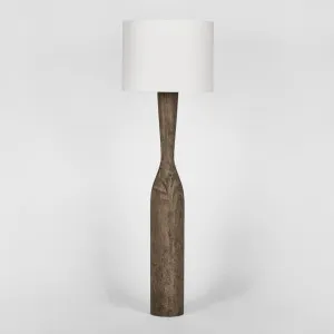 Callum Timber Floor Lamp Base With White Shade by MRD Home, a Floor Lamps for sale on Style Sourcebook