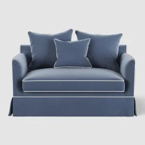 Noosa Hamptons 1.5 Seat Sofa Bed Navy W/White Pipping by OneWorld Collection, a Sofas for sale on Style Sourcebook