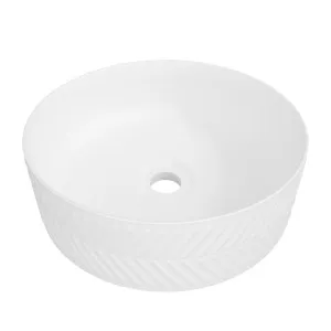 Allure Arrow Ceramic Basin 360mm White Matte by Timberline, a Basins for sale on Style Sourcebook