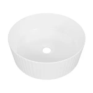Allure Flute Ceramic Basin 365mm White Gloss by Timberline, a Basins for sale on Style Sourcebook