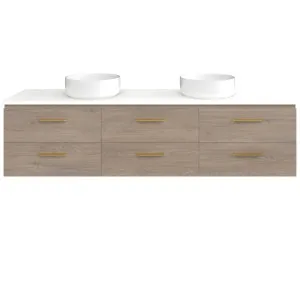 Ashton Vanity 1800mm Double WG Basins SilkSurface AC Top Wall hung, Cannolo Cremona Oak by Timberline, a Vanities for sale on Style Sourcebook