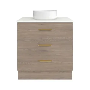Ashton Vanity 750mm Centre WG Basin SilkSurface AC Top Floor standing, Cannolo Cremona Oak by Timberline, a Vanities for sale on Style Sourcebook