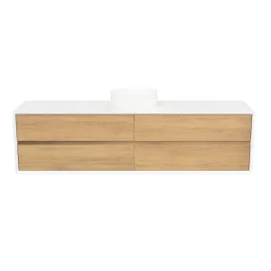 Embrace Vanity 1800mm Centre Bowl SilkSurface Surround WG AC Top Wall hung, Elegant Oak by Timberline, a Vanities for sale on Style Sourcebook