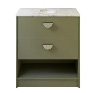 Karlie Vanity 750mm Centre WG Basin SilkSurface UC Top Floor standing, Olive Satin by Timberline, a Vanities for sale on Style Sourcebook
