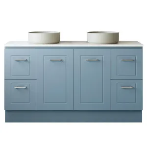 Nevada Classic Vanity 1500mm Double WG Basins SilkSurface AC Top Floor standing, Upgraded, Saxby Blue Satin by Timberline, a Vanities for sale on Style Sourcebook