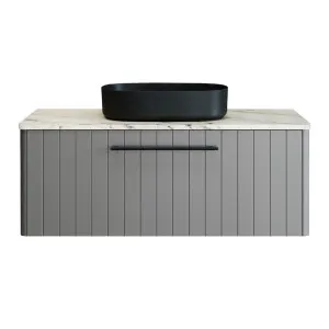 Saba Vanity 1200mm Centre WG Basin SilkSurface AC Top Wall hung, Upgraded, Dark Grey Satin by Timberline, a Vanities for sale on Style Sourcebook