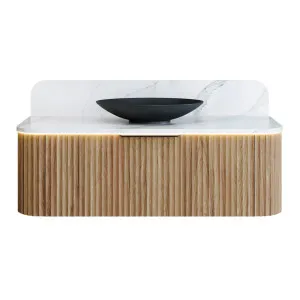 Santos Vanity 1200mm Centre WG Basin SilkSurface AC Top Wall hung, Updated, Prime Oak by Timberline, a Vanities for sale on Style Sourcebook
