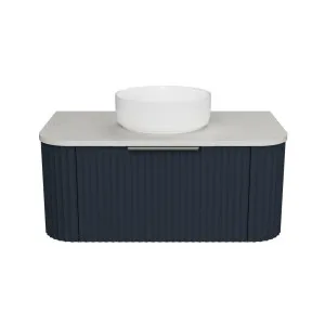 Santos Vanity 900mm Centre WG Basin SilkSurface AC Top Wall hung, Navy Blue Satin by Timberline, a Vanities for sale on Style Sourcebook